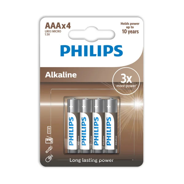PHILIPS batteri tech alkaline AAA 4-pak